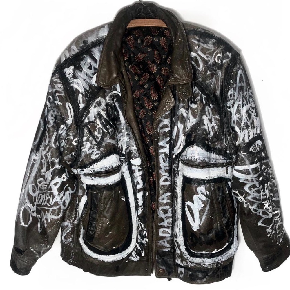 extremely unique hand painted daria jacket - image 2